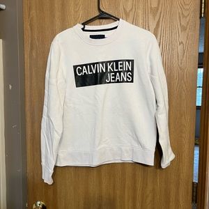 Calvin Klein Jeans white crew neck sweatshirt